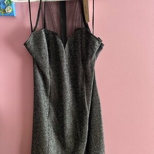 Elegant Strapless Glitter Dress